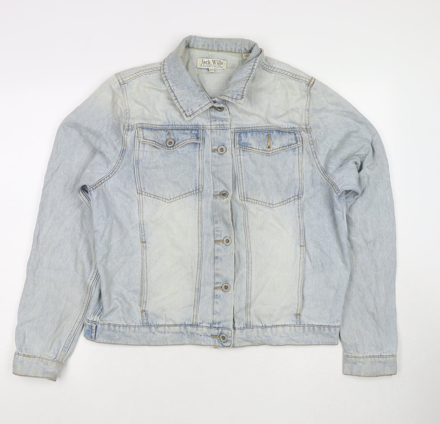 Jack Wills Womens Blue Jacket Size 14 Button