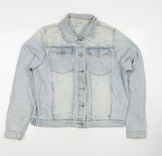 Womens UK Size 14 Jack Wills Blue Cotton Jacket