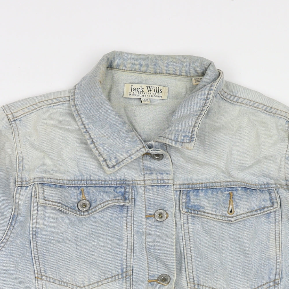 Jack Wills Womens Blue Jacket Size 14 Button