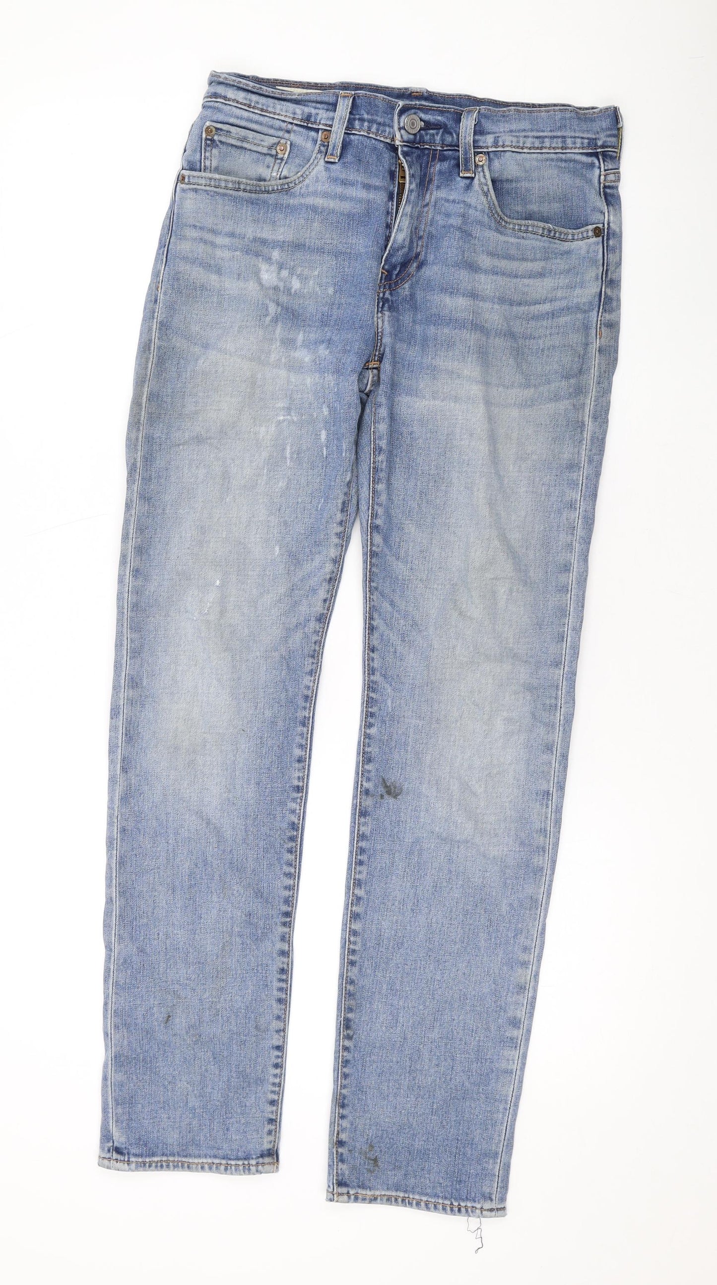 Levi's Womens Blue Cotton Straight Jeans Size 28 in L29 in Regular Zip