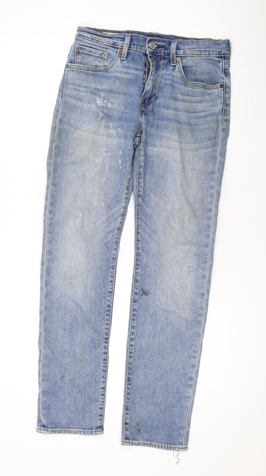 Levi's Womens Blue Cotton Straight Jeans Size 28 in L29 in Regular Zip