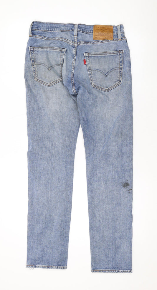 Levi's Womens Blue Cotton Straight Jeans Size 28 in L29 in Regular Zip