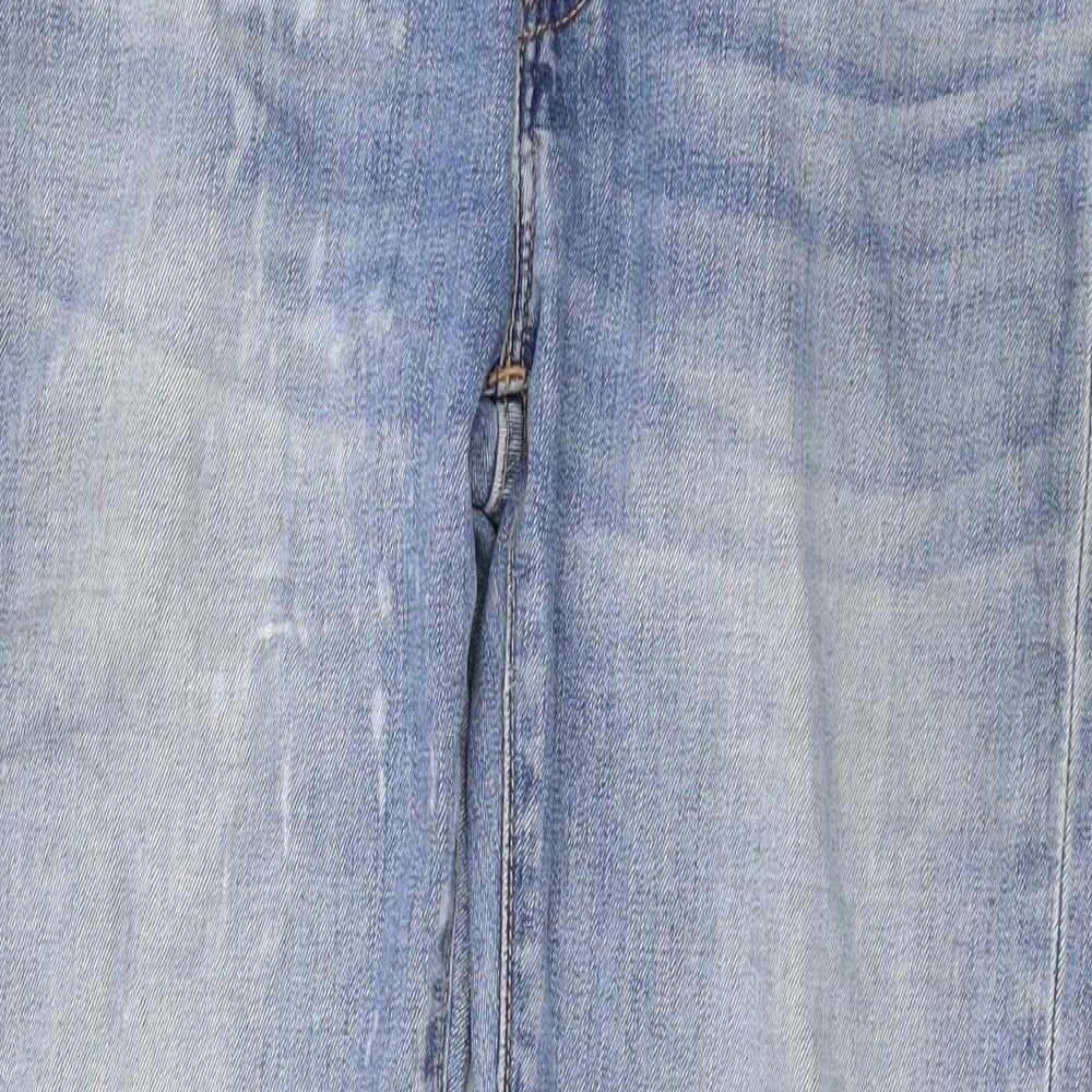 Levi's Womens Blue Cotton Straight Jeans Size 28 in L29 in Regular Zip