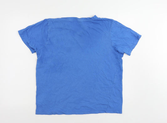 Donnay Womens Blue Cotton Basic T-Shirt Size M V-Neck