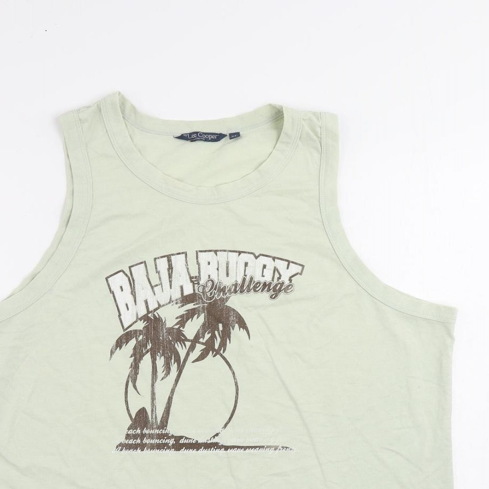 Lee Cooper Womens Green Polyester Basic Tank Size XL Round Neck - Baja Palms