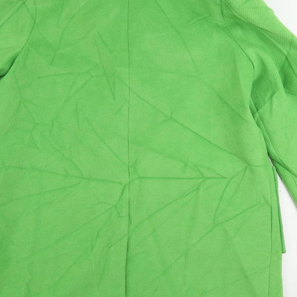 Marks and Spencer Womens Green Overcoat Coat Size 12 Button