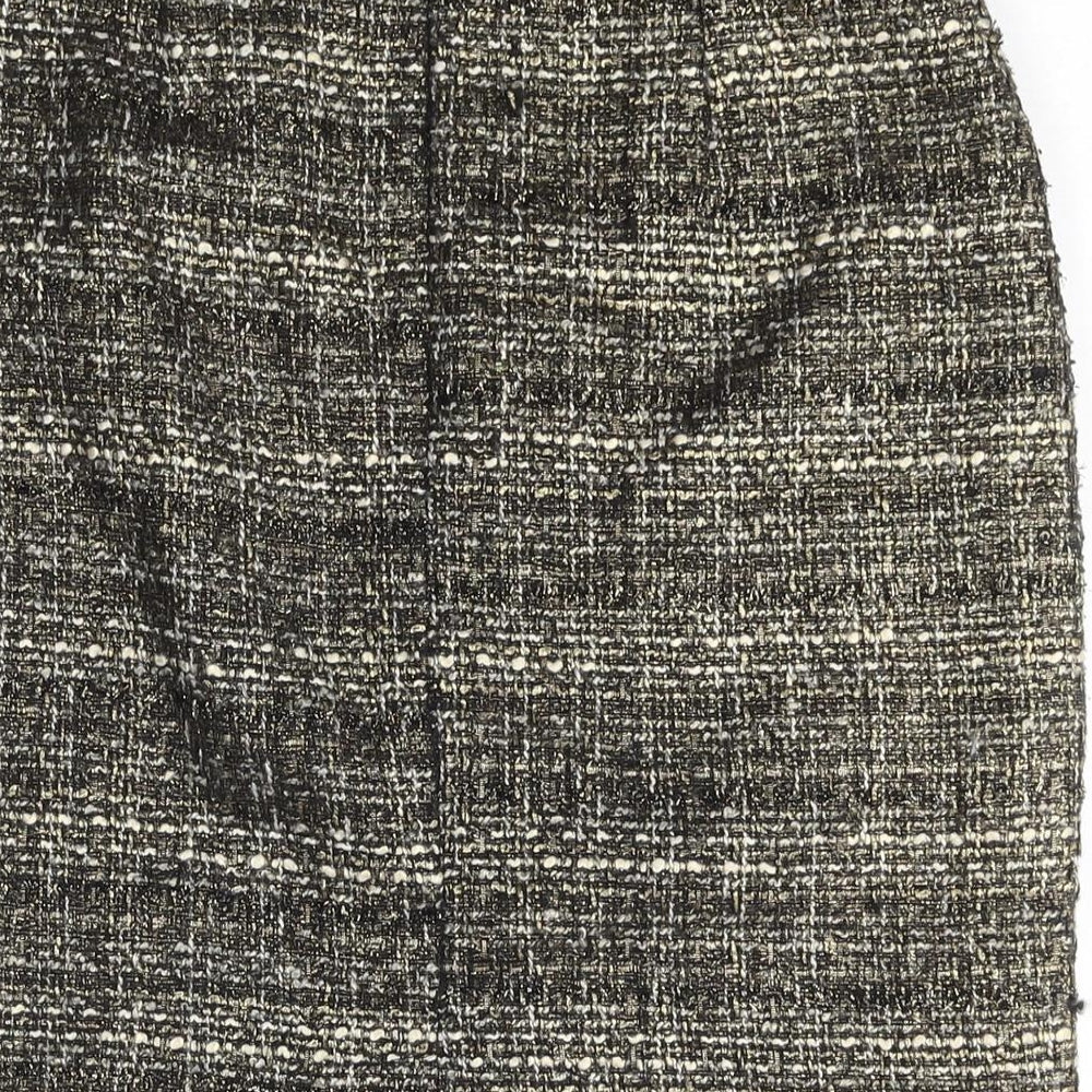 Pomodoro Womens Gold Acrylic Straight & Pencil Skirt Size 12 Zip