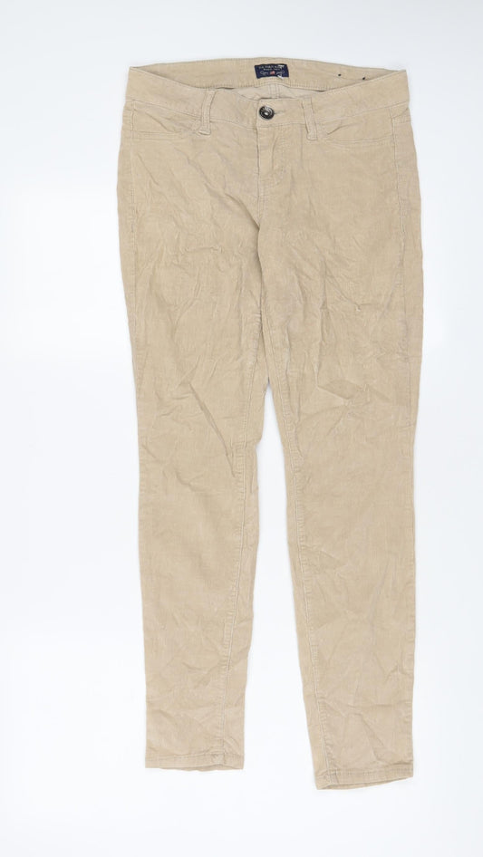 US Polo Assn. Womens Beige Cotton Trousers Size 28 in L28 in Regular Zip