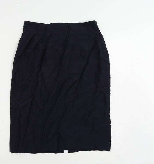 Paul Costelloe Womens Blue Polyester Straight & Pencil Skirt Size 12 Zip