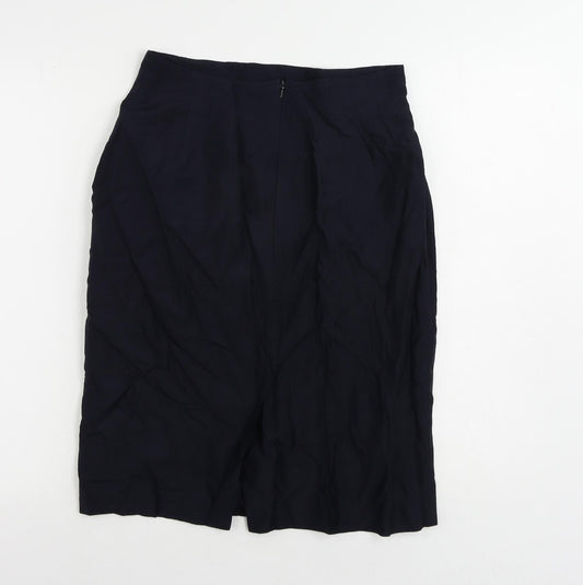 Paul Costelloe Womens Blue Polyester Straight & Pencil Skirt Size 12 Zip