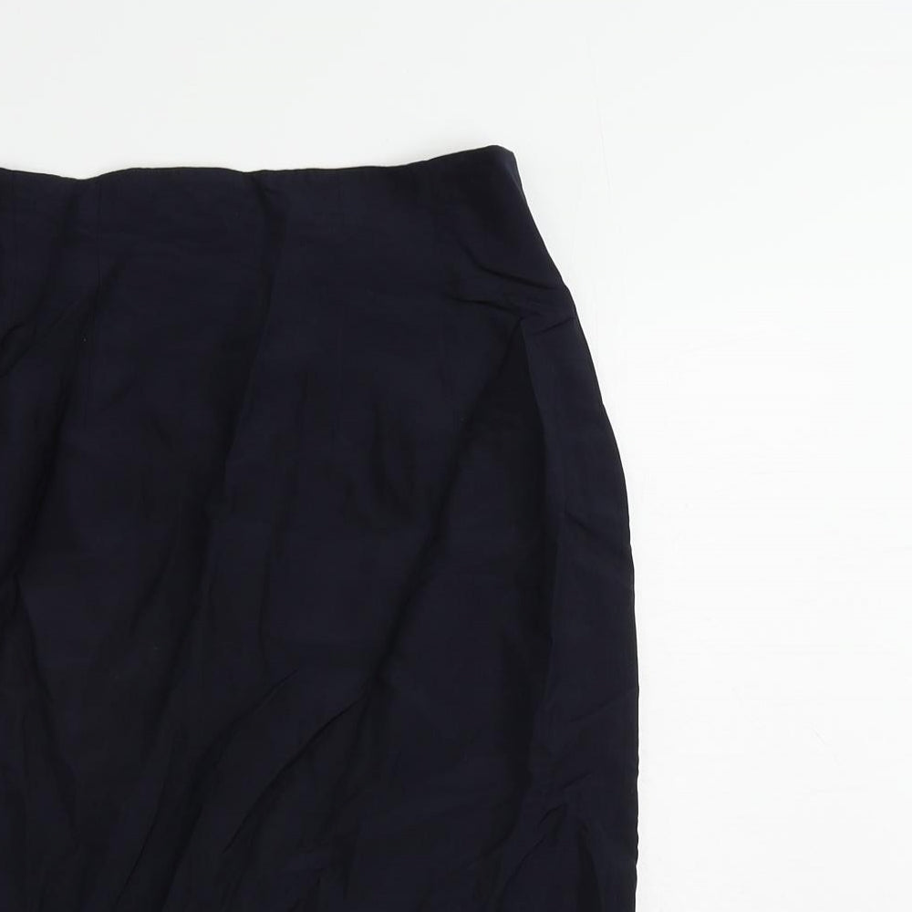 Paul Costelloe Womens Blue Polyester Straight & Pencil Skirt Size 12 Zip
