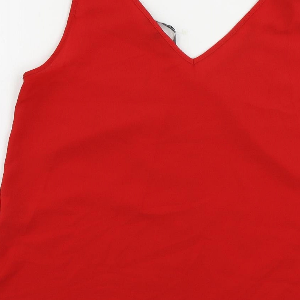 Womens UK Size M VERO MODA Red Polyester Tank