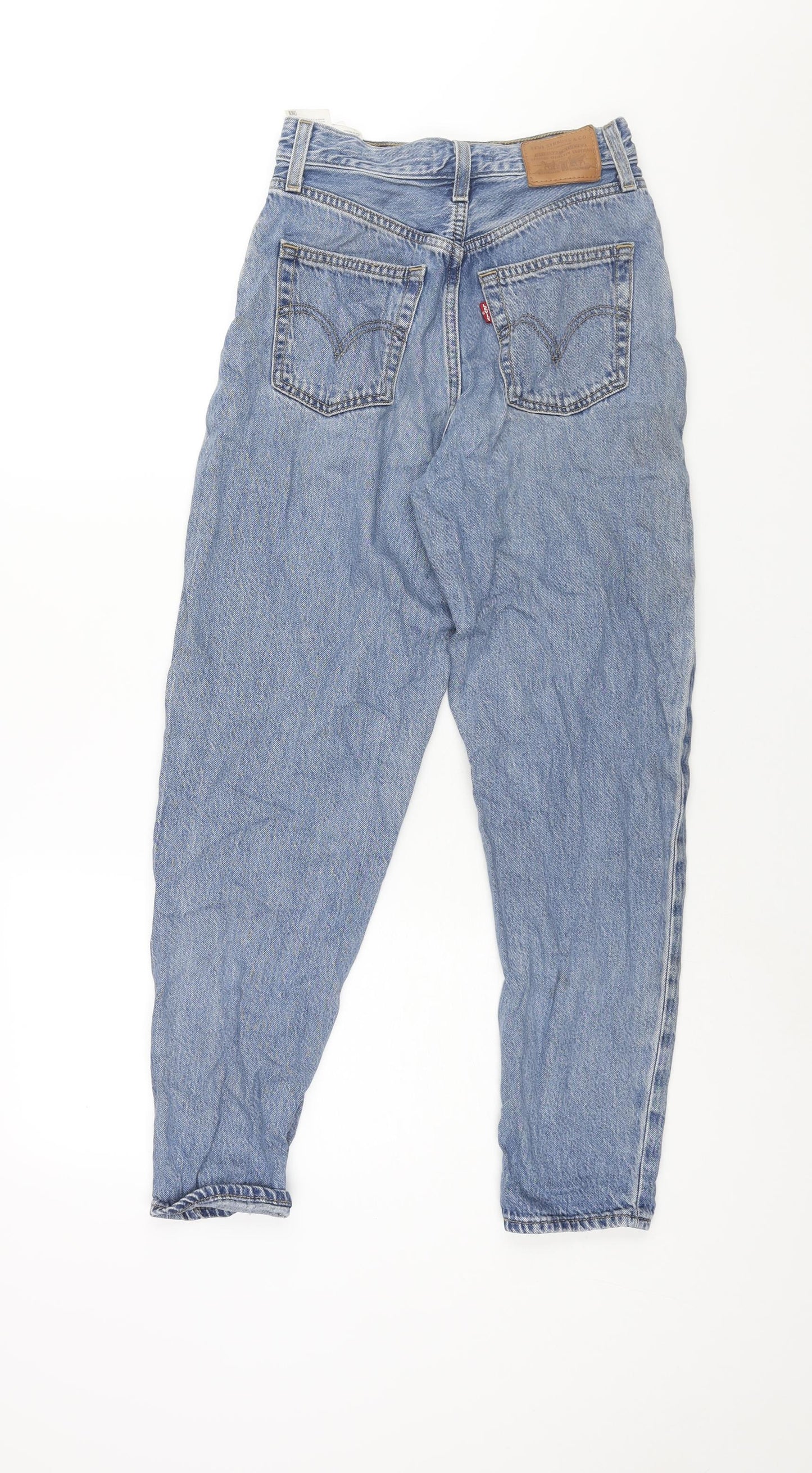 Levi's Womens Blue Cotton Tapered Jeans Size 24 in L27 in Regular Zip