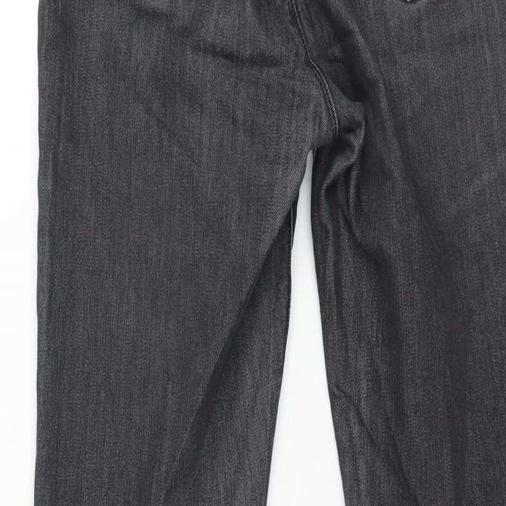 Brand and care label for ESPRIT women’s grey cotton skinny jeans, size UK 10, 28-inch leg regular zip - sequin detail