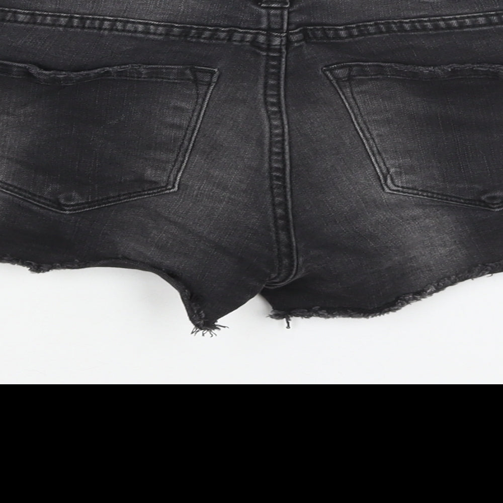 STS Blue Womens Black Cotton Cut-Off Shorts Size 24 in Regular Zip