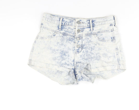 Hollister Womens Blue Cotton Cut-Off Shorts Size 26 in L3 in Regular Zip
