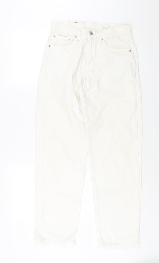 Levi's Womens White Cotton Tapered Jeans Size 29 in L30 in Regular Zip