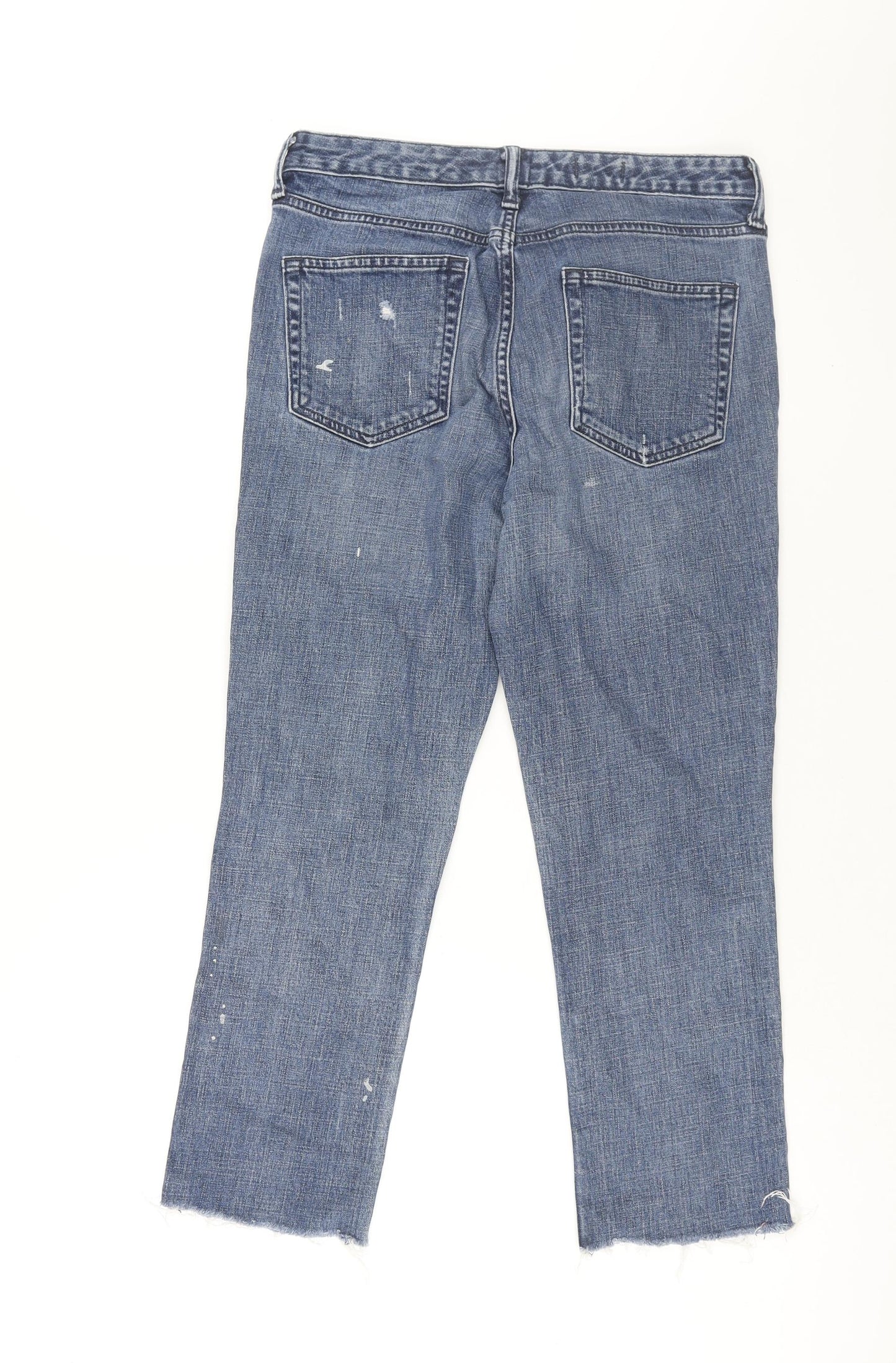 Gap Womens Blue Cotton Cropped Jeans Size 30 in L24 in Regular Zip - Splatter Detail