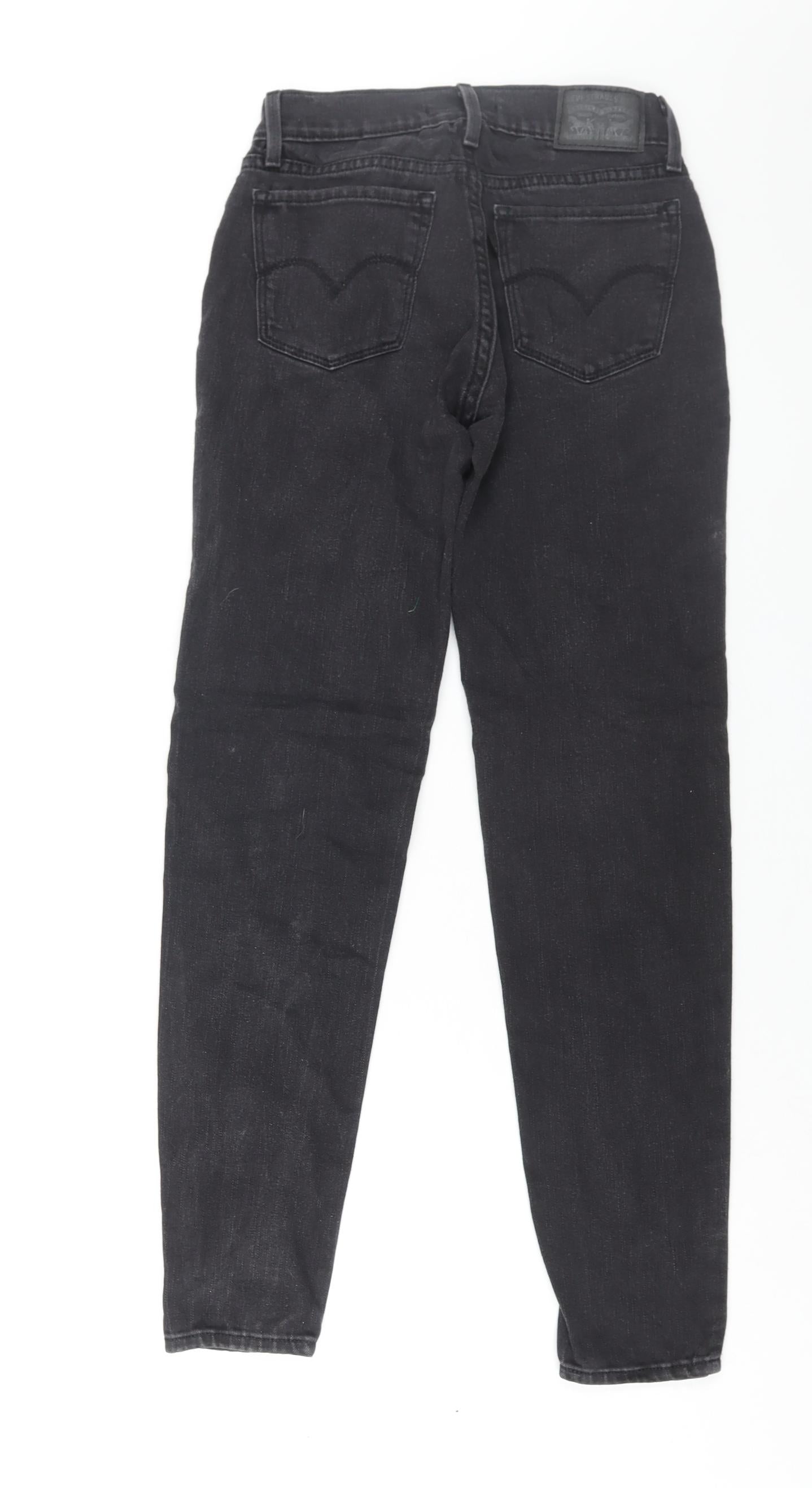 Levi's Womens Black Cotton Tapered Jeans Size 24 in L28 in Regular Zip