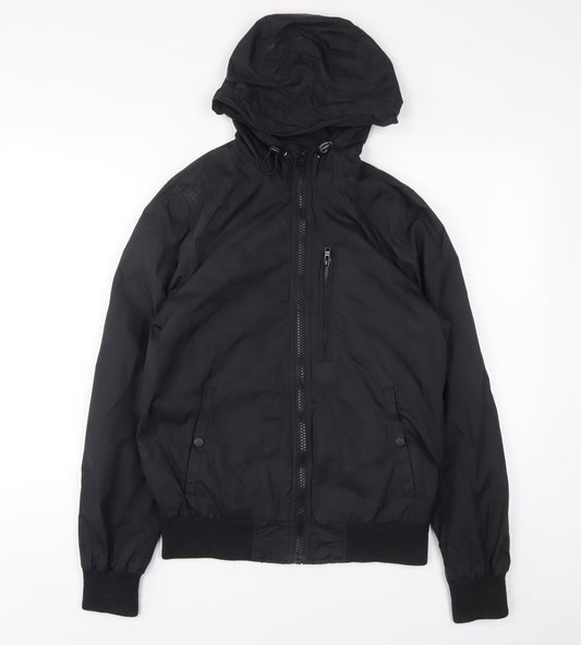 Additional front view of ASOS men’s black jacket, size XS, zip - zip pockets