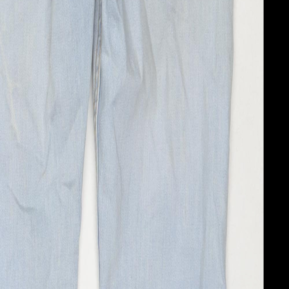 Topman Mens Blue Cotton Straight Jeans Size 32 in L30 in Regular Zip
