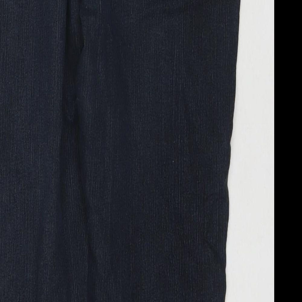 Brand and care label for Denim & Co. women’s blue cotton jegging jeans, size UK 12, 27-inch leg regular