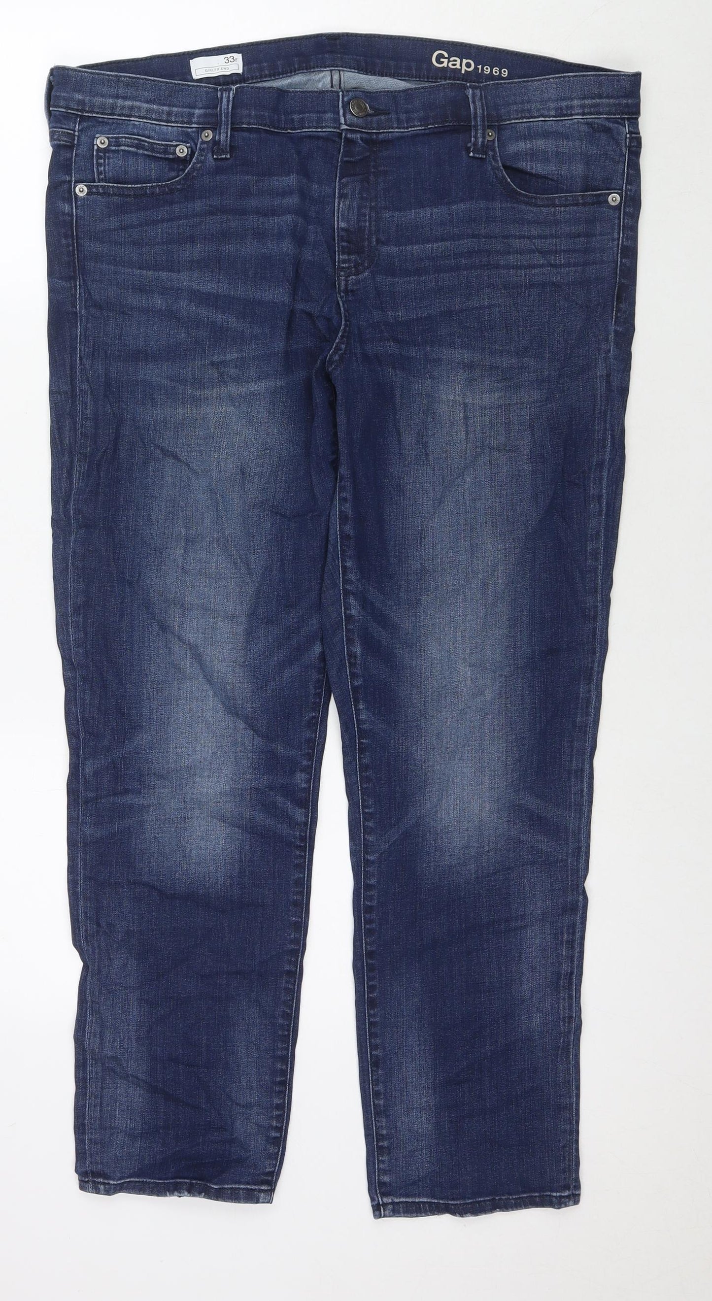 Gap Womens Blue Cotton Straight Jeans Size 33 in L28 in Regular Zip