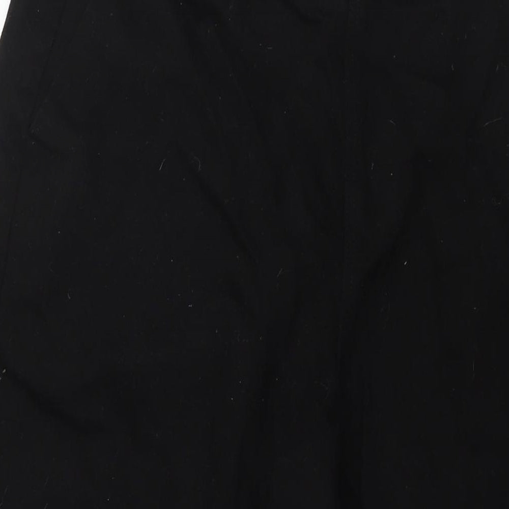 Kiin Womens Black Cotton Wide-Leg Jeans Size 14 L24 in Regular Zip