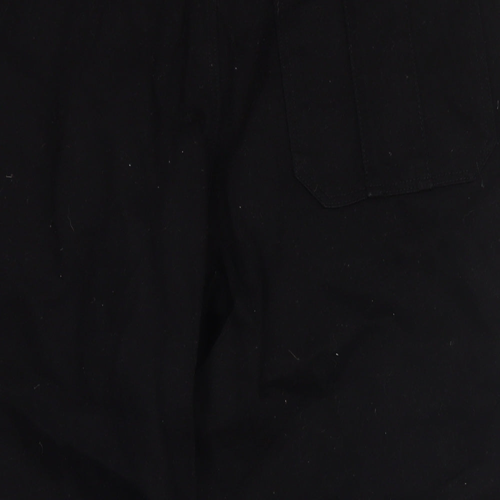 Kiin Womens Black Cotton Wide-Leg Jeans Size 14 L24 in Regular Zip