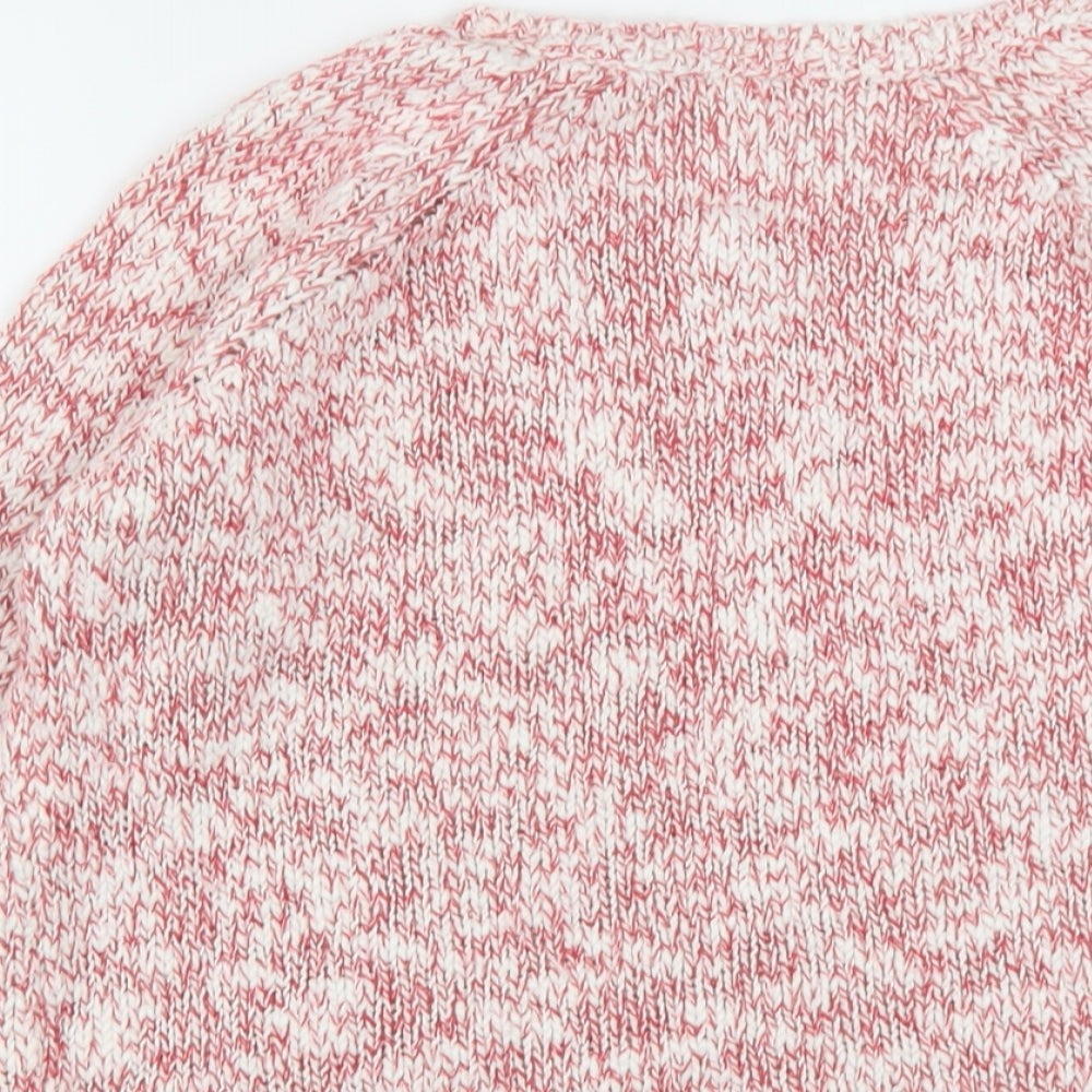 Brand and care label for Wallius women’s red round neck cotton jumper, size S
