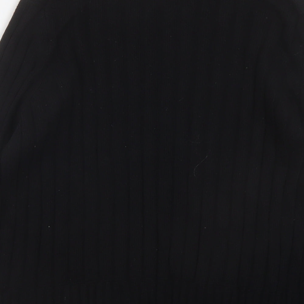 Brand and care label for ESPRIT women’s black round neck polyamide jumper, size M