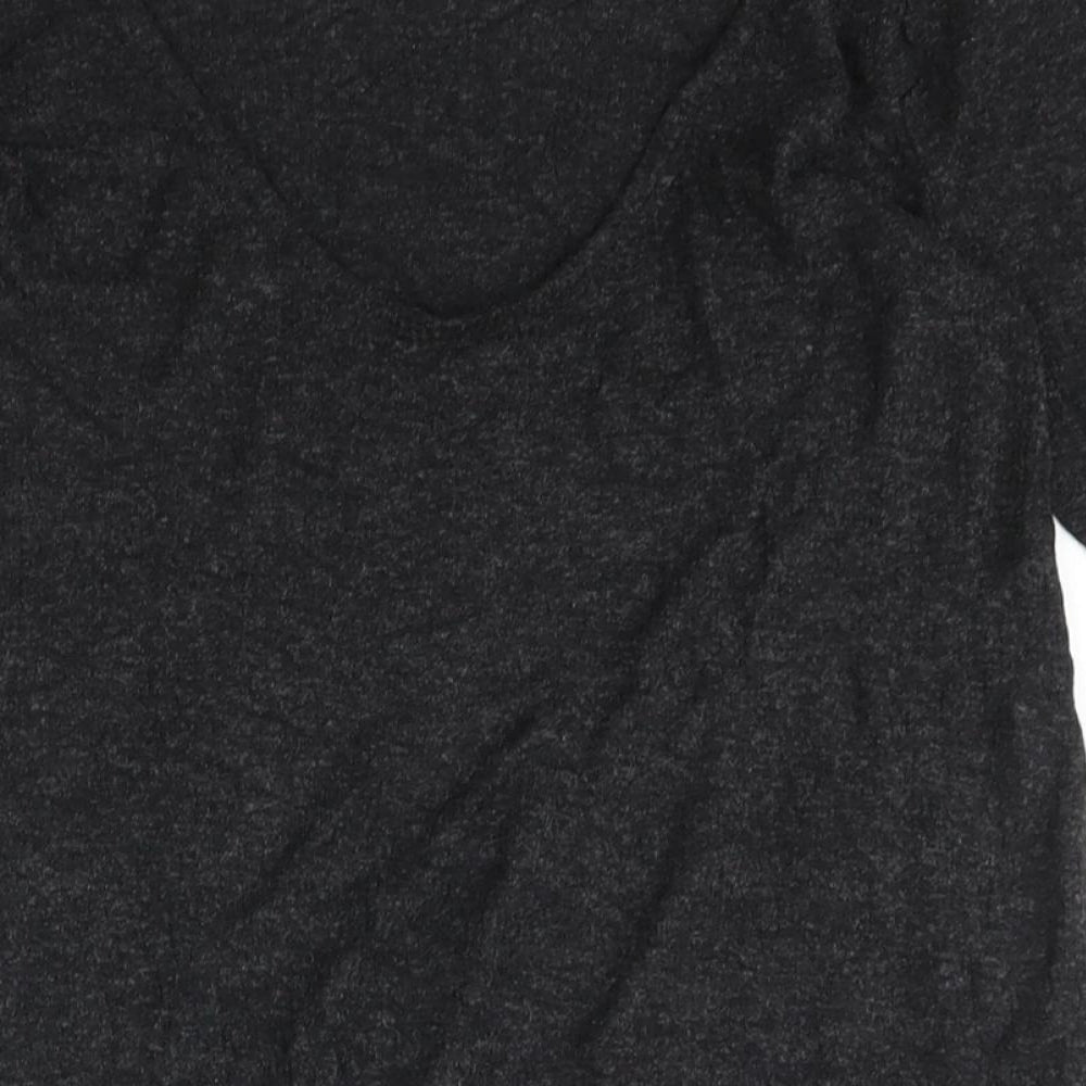 Brand and care label for ASOS women’s black boat neck viscose jumper, size UK 10