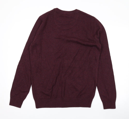 Kronstadt Mens Purple Round Neck Cotton Pullover Jumper Size S Long Sleeve