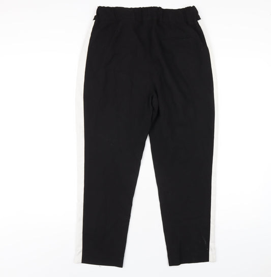 Zara Womens Black Polyester Carrot Trousers Size M L25 in Regular
