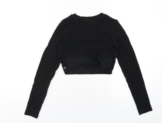 Womens UK Size S Pull&Bear Black Polyethylene T-Shirt