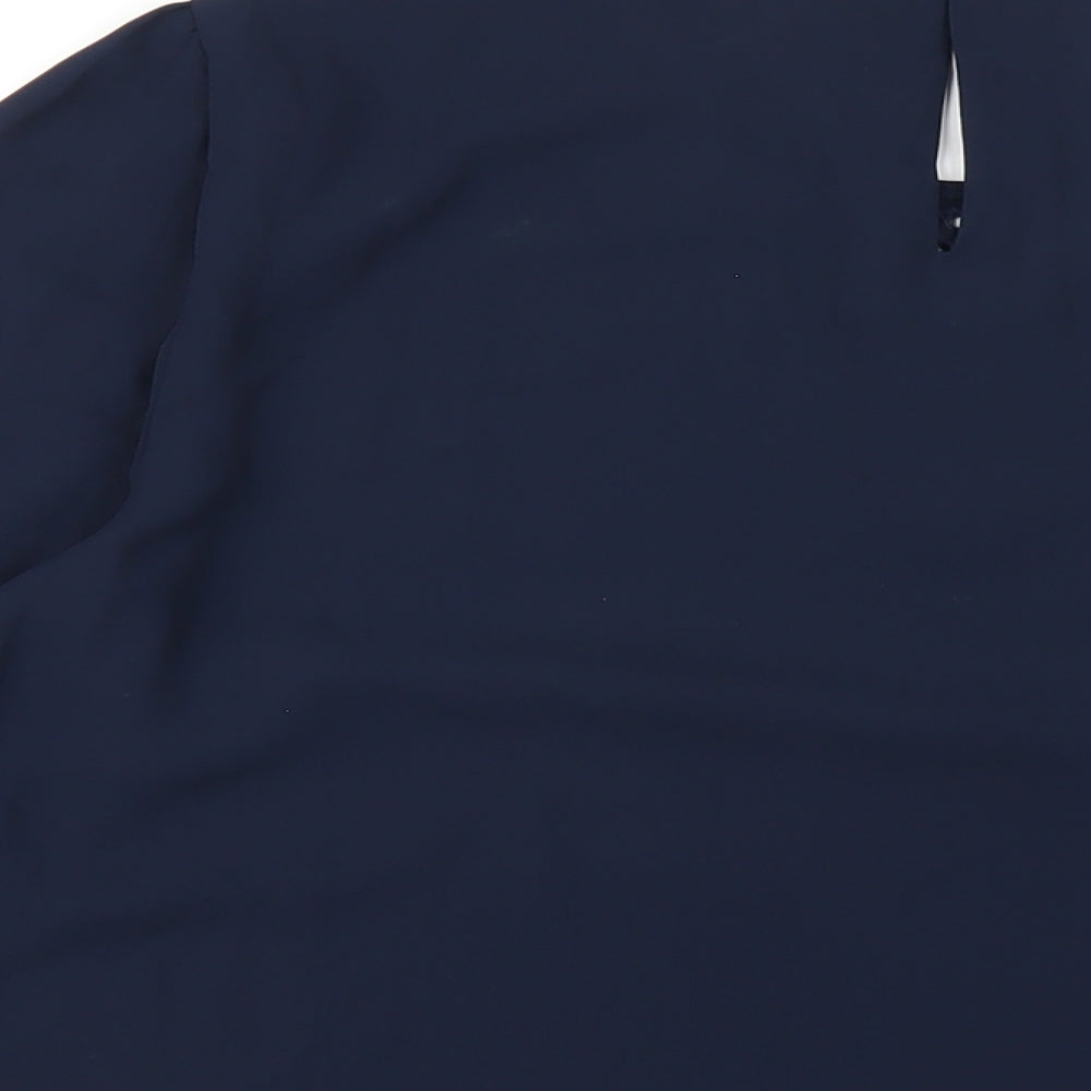 Marks and Spencer Womens Blue Polyester Basic T-Shirt Size 14 Round Neck