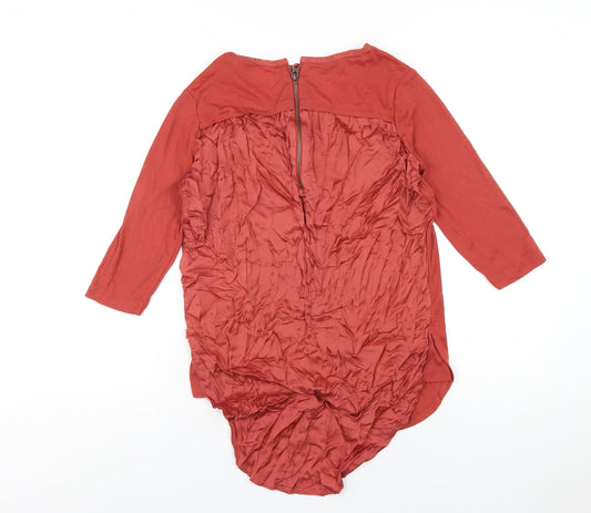 Womens UK Size XS Scotch & Soda Orange Viscose T-Shirt