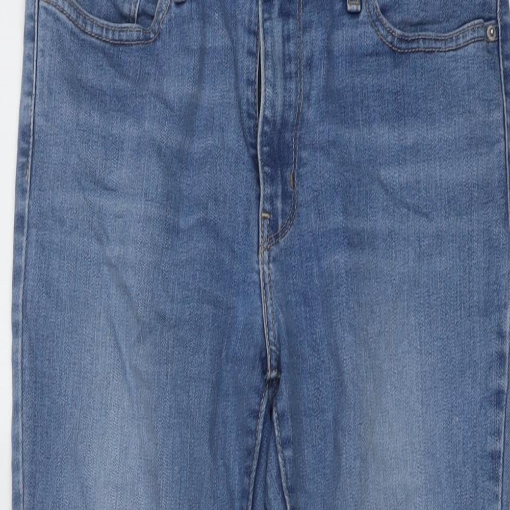 Levi's Womens Blue Cotton Straight Jeans Size 29 in L27 in Regular Button