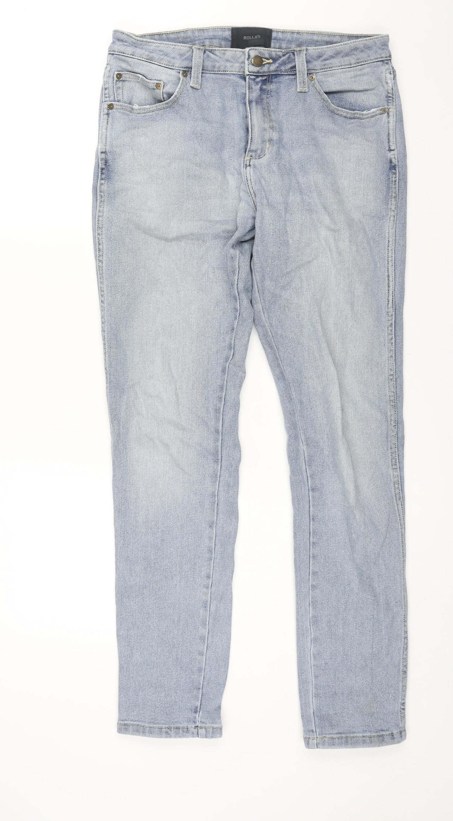 Rolla's Mens Blue Cotton Straight Jeans Size 32 in L32 in Regular Zip