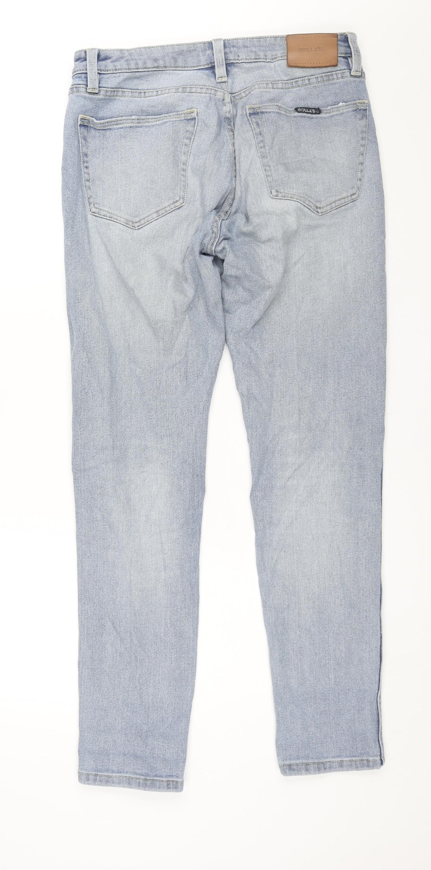 Rolla's Mens Blue Cotton Straight Jeans Size 32 in L32 in Regular Zip