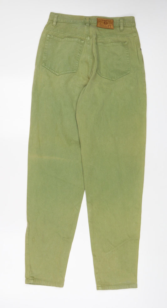 Lizwear Womens Green Cotton Tapered Jeans Size 8 L30 in Regular Zip