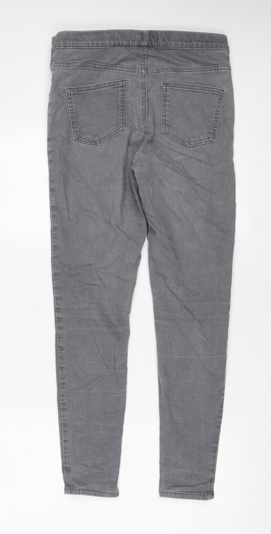 Marks and Spencer Womens Grey Cotton Jegging Jeans Size 12 L28 in Regular