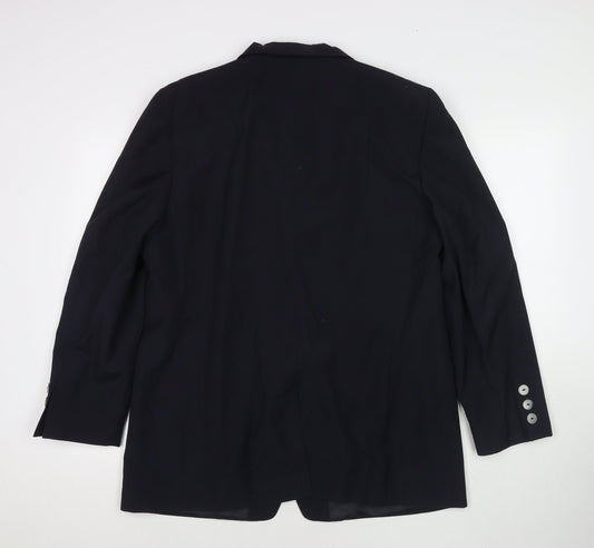 Trevira Womens Black Polyester Jacket Suit Jacket Size 18