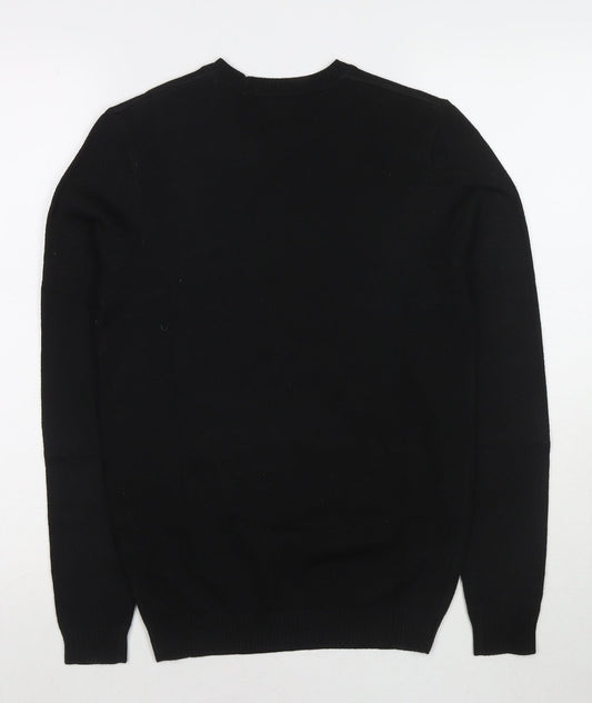 ASOS Womens Black Round Neck Acrylic Pullover Jumper Size 2XS