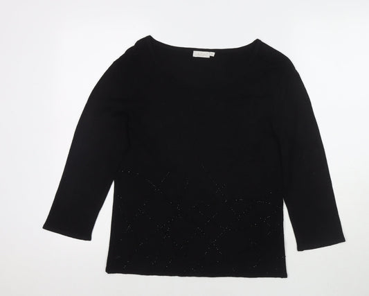 Lakeland Womens Black Round Neck Acrylic Pullover Jumper Size M