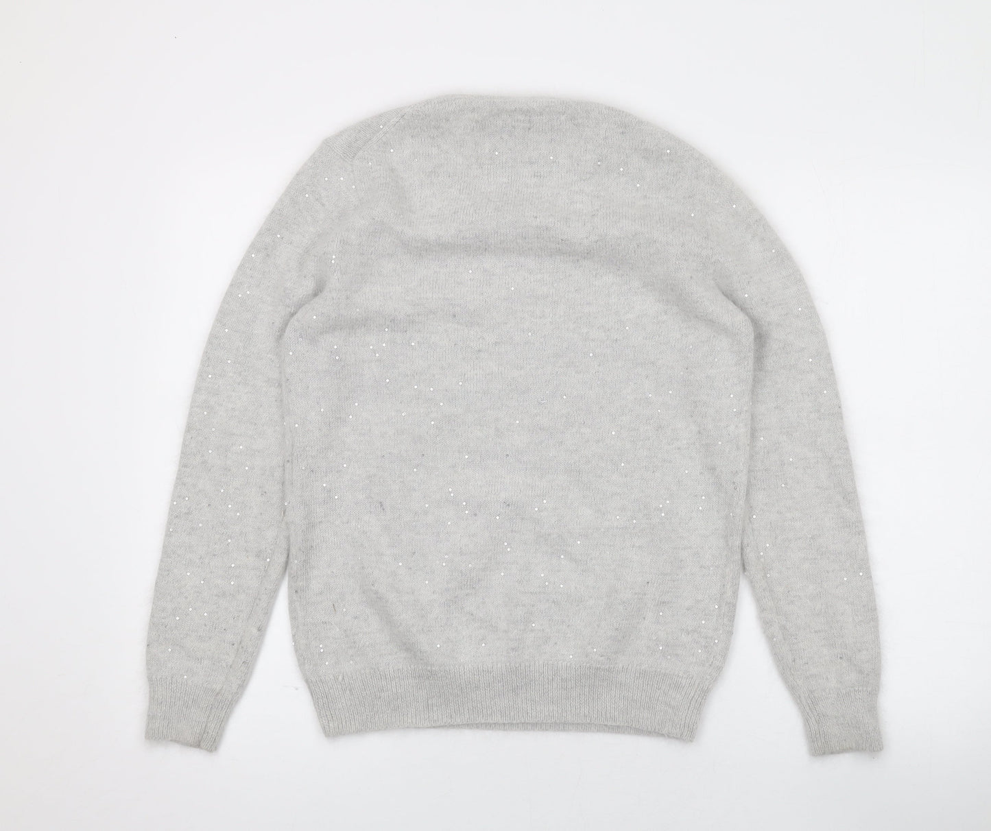 Jack Wills Womens Grey Round Neck Polyester Pullover Jumper Size 12 - Sequins