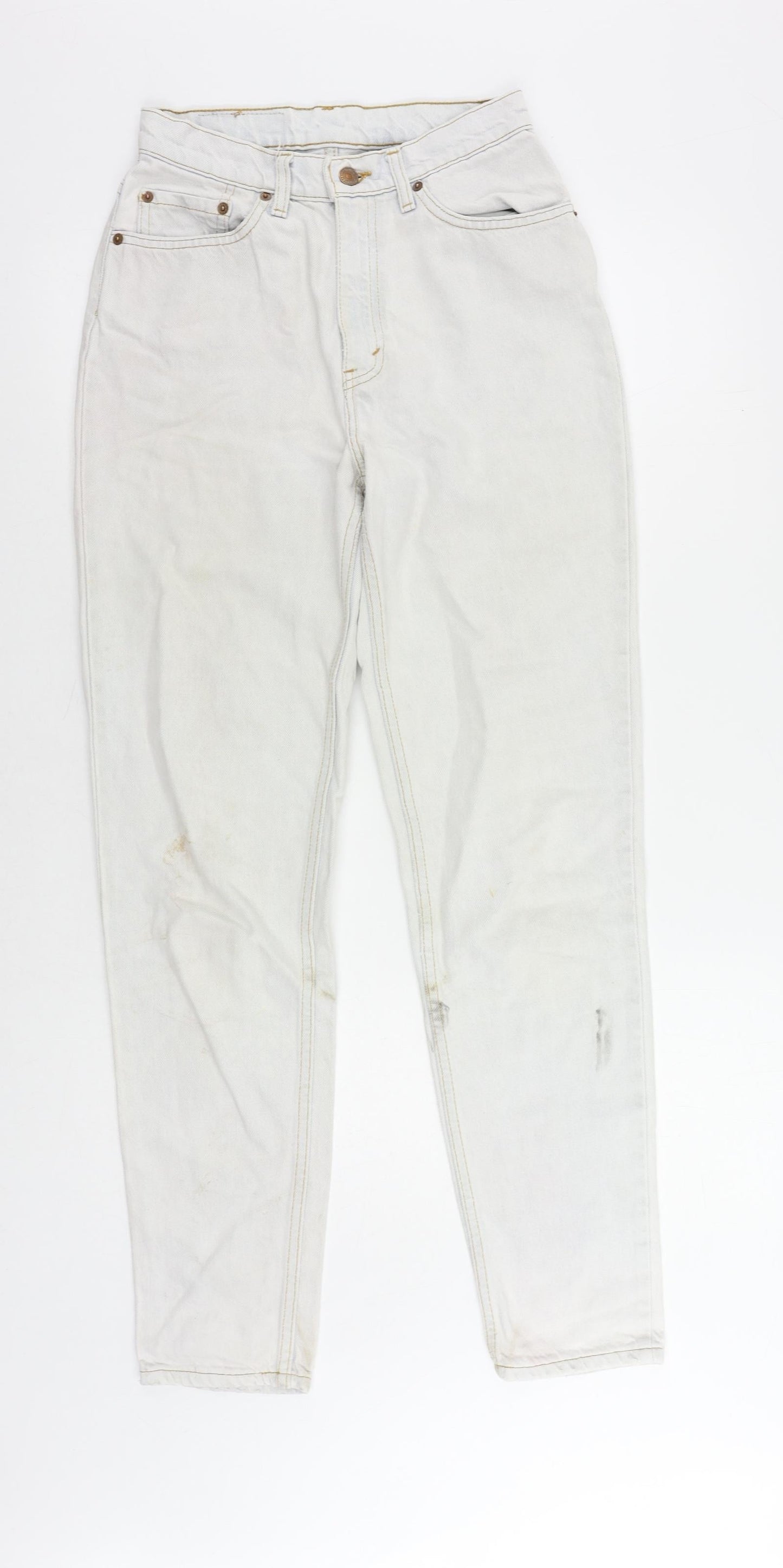 Levi's Womens Blue Cotton Straight Jeans Size 26 in L31 in Regular Zip - Vintage