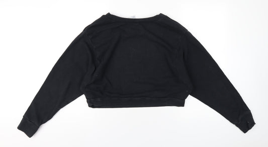 Reebok Womens Black Cotton Pullover Sweatshirt Size XL Pullover