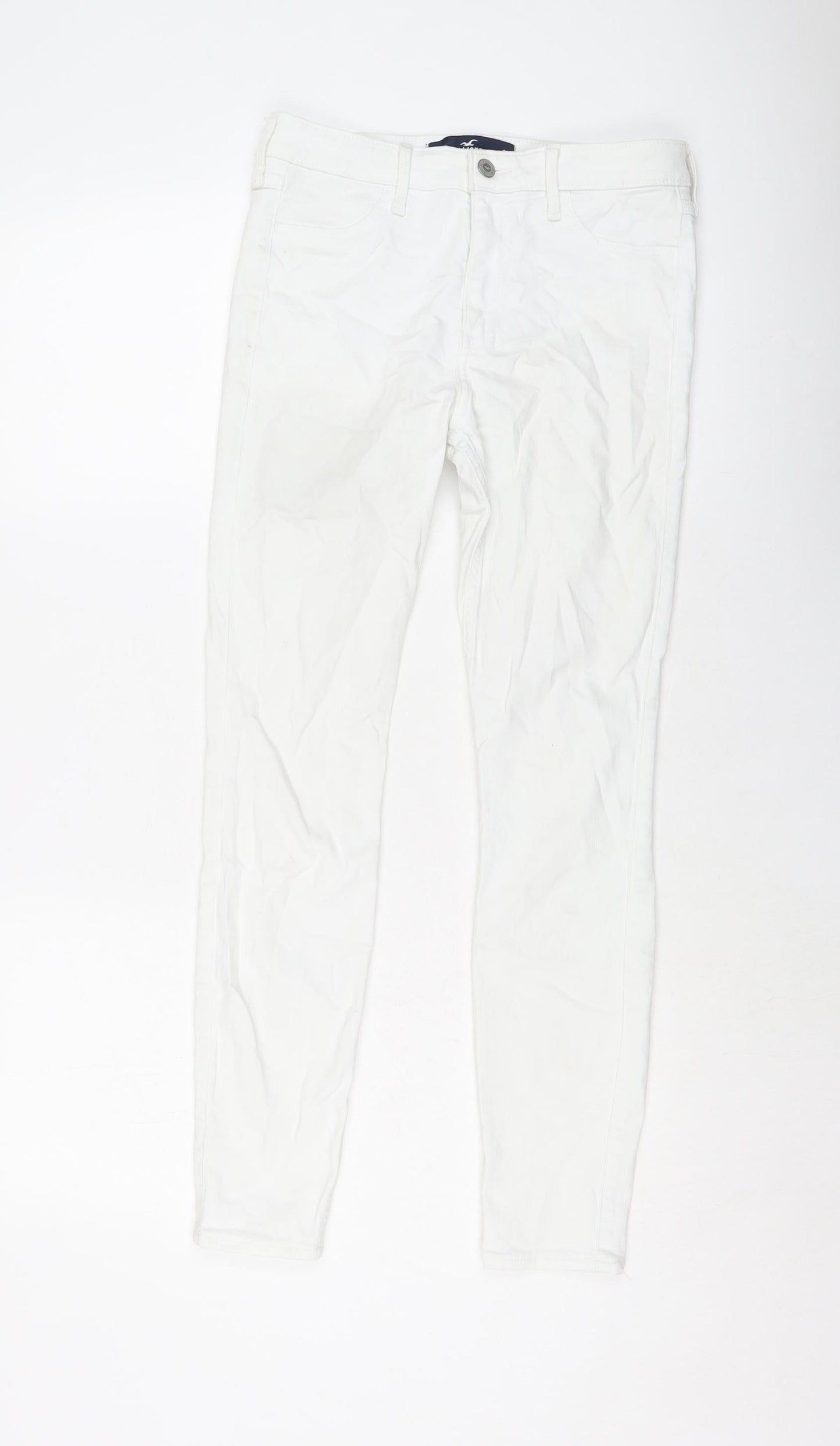 Hollister Womens White Cotton Skinny Jeans Size 27 in L28 in Regular Button