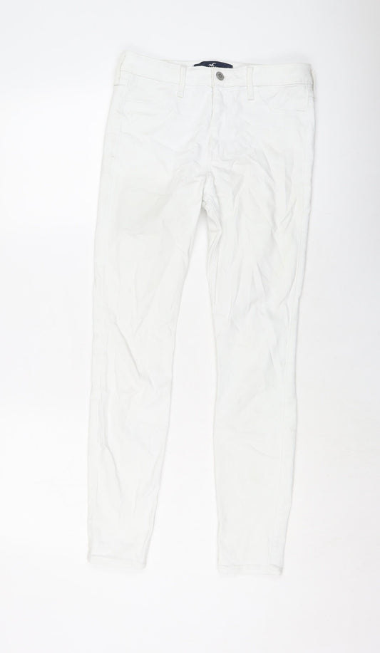 Hollister Womens White Cotton Skinny Jeans Size 27 in L28 in Regular Button